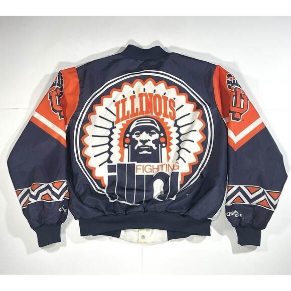 Vintage Illinois Fighting ILLINI Chalk Line Fanimation Jacket XL USA 90s RARE